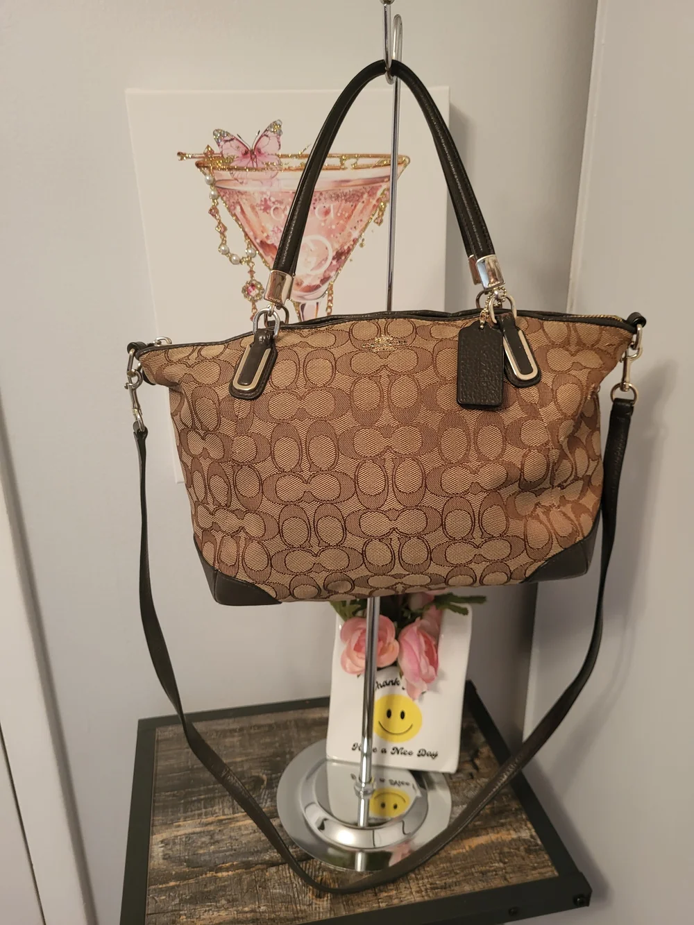 Coach Crossbody Bag - Brown & Dark Brown Interior / Gold Zipper 13